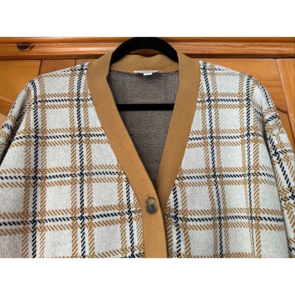 LOFT Outlet Petite cardigan Button-front with ribbed SZ P/L - Picture 3 of 10